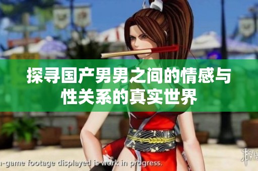 探寻国产男男之间的情感与性关系的真实世界