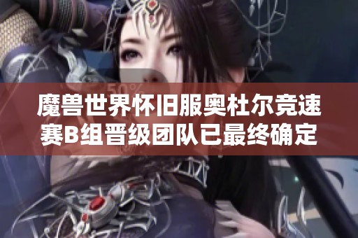 魔兽世界怀旧服奥杜尔竞速赛B组晋级团队已最终确定，精彩对决引人关注