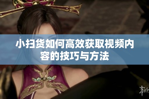 小扫货如何高效获取视频内容的技巧与方法