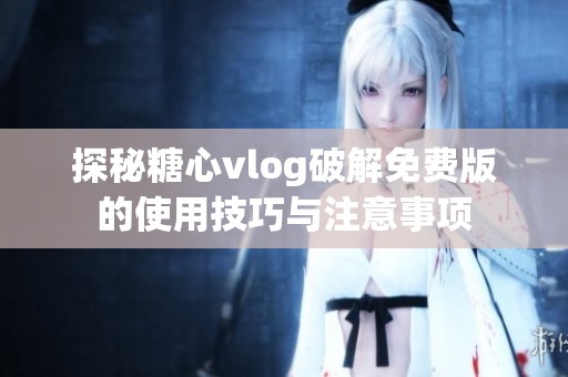 探秘糖心vlog破解免费版的使用技巧与注意事项