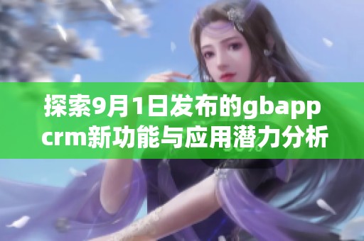 探索9月1日发布的gbapp crm新功能与应用潜力分析