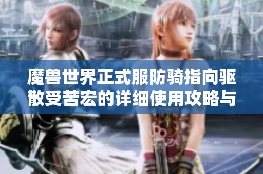 魔兽世界正式服防骑指向驱散受苦宏的详细使用攻略与技巧分享