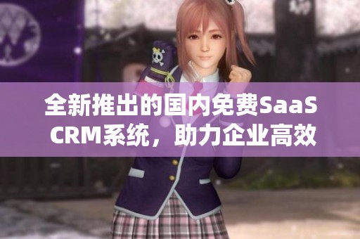全新推出的国内免费SaaS CRM系统，助力企业高效管理客户关系