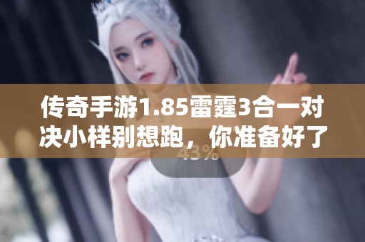 传奇手游1.85雷霆3合一对决小样别想跑，你准备好了吗？