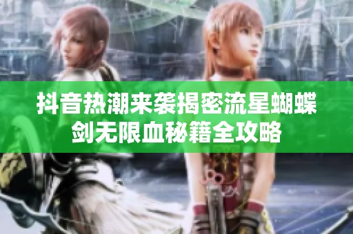 抖音热潮来袭揭密流星蝴蝶剑无限血秘籍全攻略