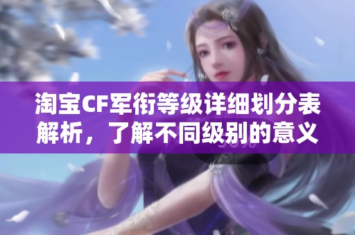 淘宝CF军衔等级详细划分表解析，了解不同级别的意义与作用