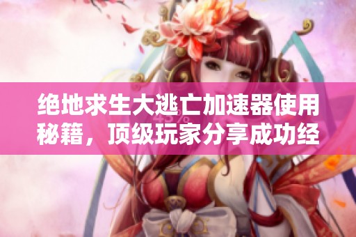 绝地求生大逃亡加速器使用秘籍，顶级玩家分享成功经验与技巧