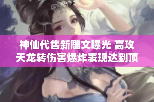 神仙代售新雕文曝光 高攻天龙转伤害爆炸表现达到顶尖水平