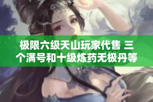 极限六级天山玩家代售 三个满号和十级炼药无极丹等你来拿