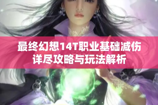 最终幻想14T职业基础减伤详尽攻略与玩法解析