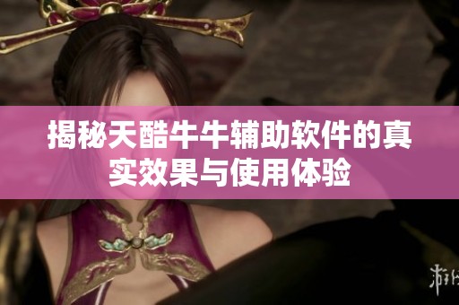 揭秘天酷牛牛辅助软件的真实效果与使用体验