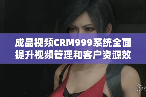 成品视频CRM999系统全面提升视频管理和客户资源效率