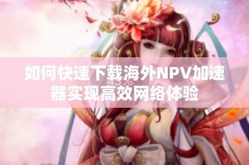 如何快速下载海外NPV加速器实现高效网络体验