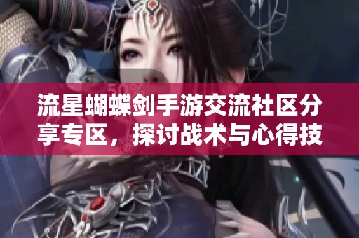流星蝴蝶剑手游交流社区分享专区，探讨战术与心得技巧