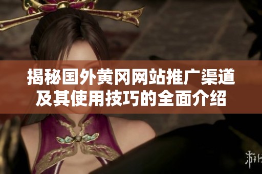 揭秘国外黄冈网站推广渠道及其使用技巧的全面介绍