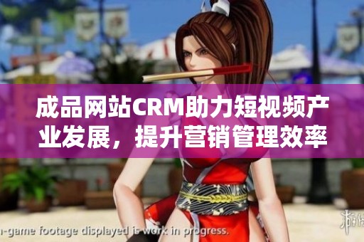 成品网站CRM助力短视频产业发展，提升营销管理效率