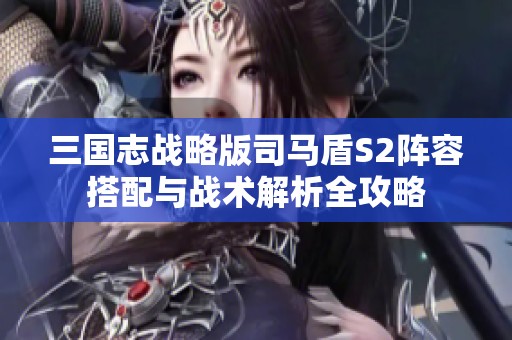 三国志战略版司马盾S2阵容搭配与战术解析全攻略