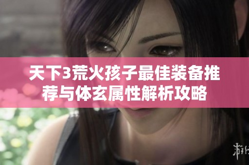 天下3荒火孩子最佳装备推荐与体玄属性解析攻略