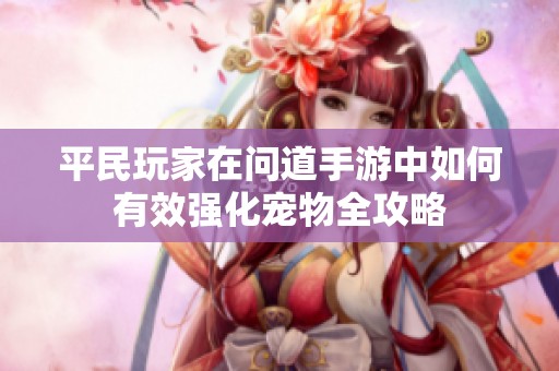 平民玩家在问道手游中如何有效强化宠物全攻略