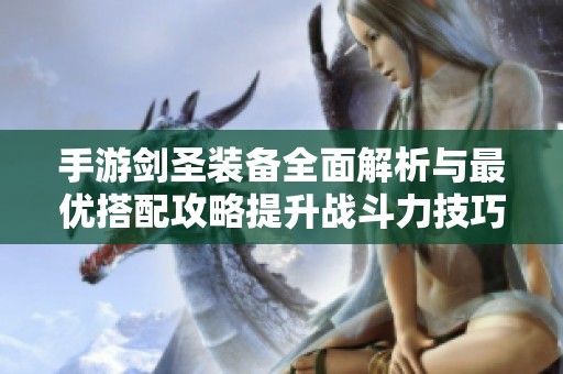 手游剑圣装备全面解析与最优搭配攻略提升战斗力技巧