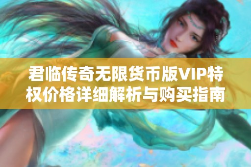 君临传奇无限货币版VIP特权价格详细解析与购买指南
