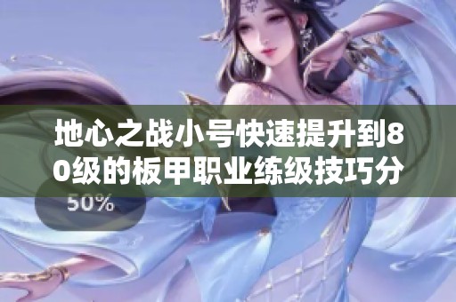 地心之战小号快速提升到80级的板甲职业练级技巧分享
