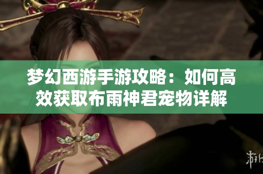 梦幻西游手游攻略：如何高效获取布雨神君宠物详解